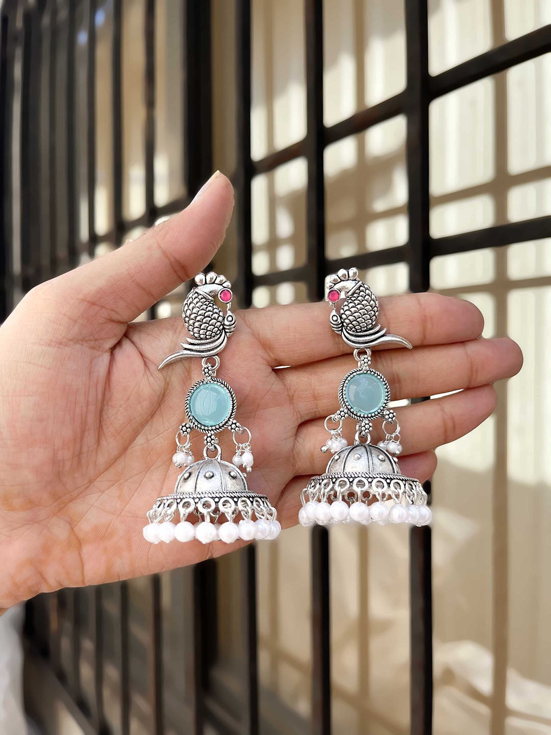Embrace Timeless Elegance with Handcrafted Peacock Jhumkas