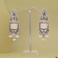 Oxidized Silver Long Earrings with Lavender Stones & Pearl Beads – Ethnic Statement Jewelry
