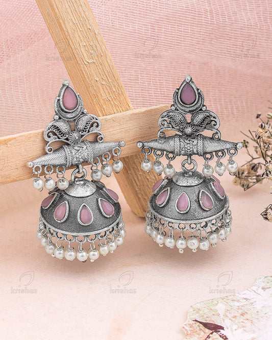 Juliet Jhumki Earrings - Lavender