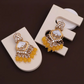 Luxury Yellow Kundan Beaded Drop Earrings for Traditional & Festive Wear