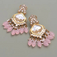 Luxury Yellow Lavender Beaded Drop Earrings for Traditional & Festive Wear
