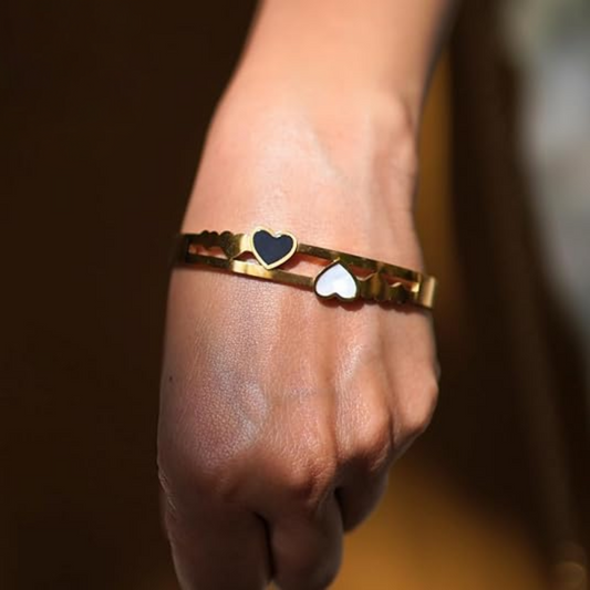 Dual Heart Charm Bracelet – Gold Plated