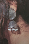 Traditional Antique Silver Plated Jhumki Earrings for Women & Girls