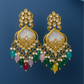 Luxury Multi color Kundan Beaded Drop Earrings for Traditional & Festive Wear