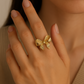 Gold-Plated Anti-Tarnish Bow Ring – Elegant Ribbon Design
