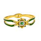 Regal Emerald Geometric Cuff – Gold Finish
