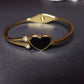 Elegant Gold-Plated Bracelet with Black Heart