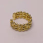 Designer Adjustable Ring – Bold Woven Look, Elegant Gold Finish
