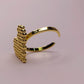 Heart-Shaped Bead Gold-Plated Adjustable Anti-Tarnish Ring