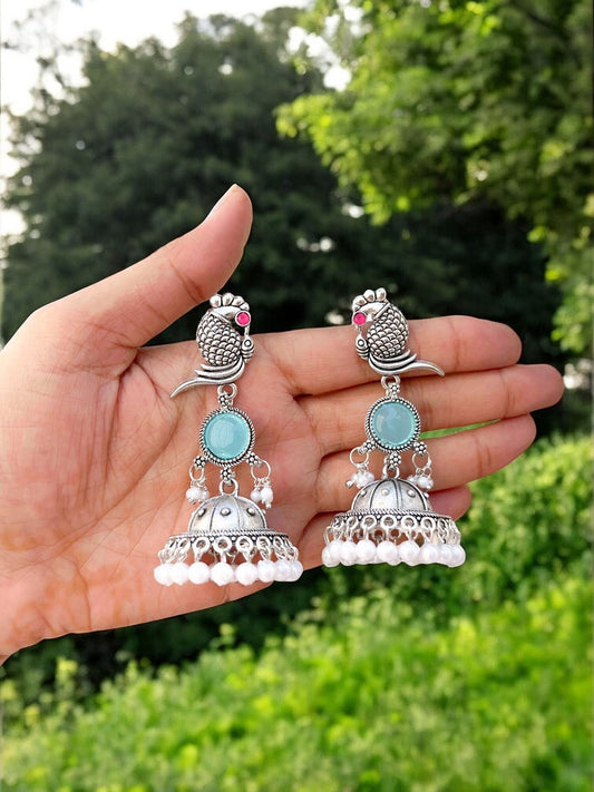 Embrace Timeless Elegance with Handcrafted Peacock Jhumkas