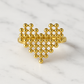 Heart-Shaped Bead Gold-Plated Adjustable Anti-Tarnish Ring
