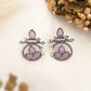 C-SHAPE STUD TYPE DANGLER-PINK LEAF
